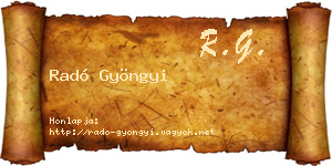 Radó Gyöngyi névjegykártya